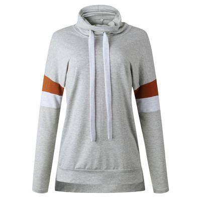 Új modell női pulóver pólógallérral és nyakkendővel szürke és sárga színben