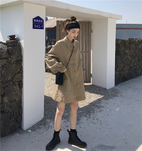 Palton subtire de dama in doua culori model lung cu nasturi