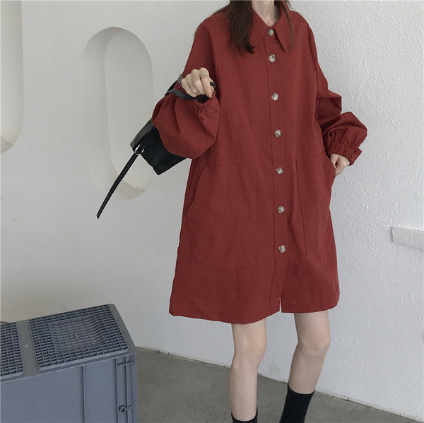 Palton subtire de dama in doua culori model lung cu nasturi