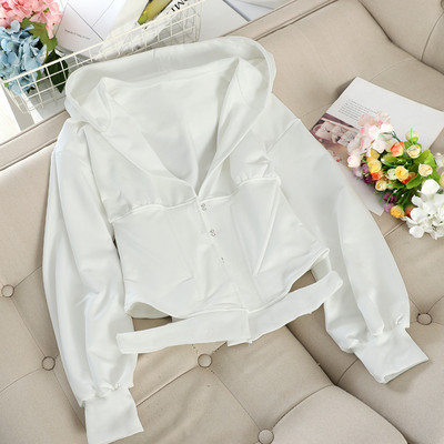 Hanorac de dama modern in trei culori cu gluga