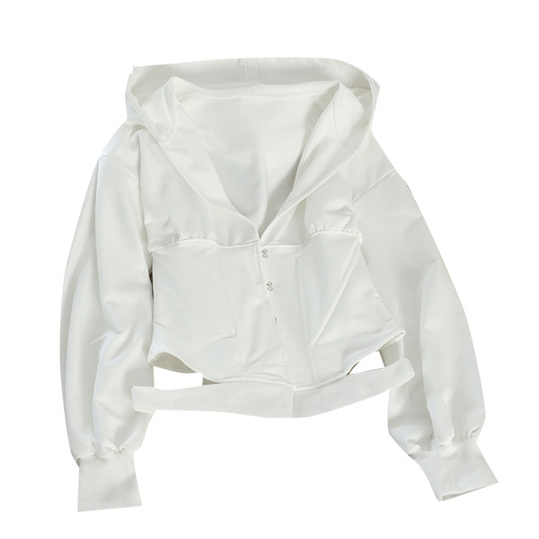 Hanorac de dama modern in trei culori cu gluga