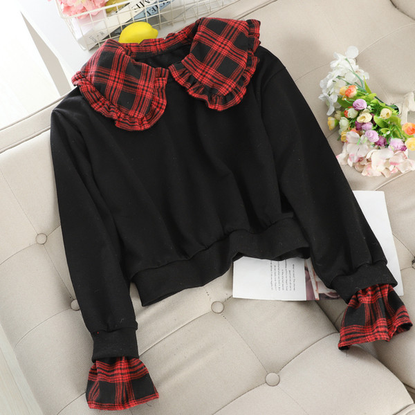 Modern női blúz hosszú ujjú piros, fekete és fehér színben