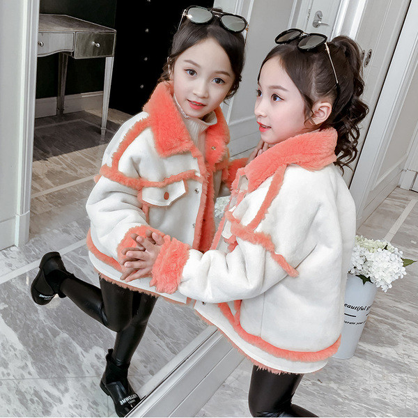 Új modell, gombos gyerek téli kabát lányoknak