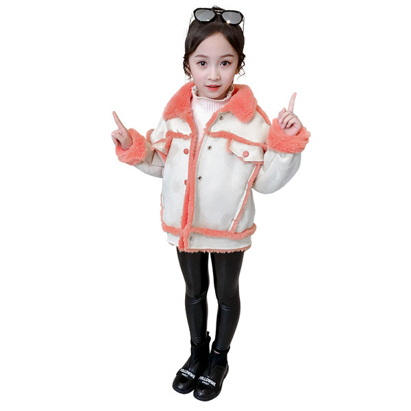 Új modell, gombos gyerek téli kabát lányoknak