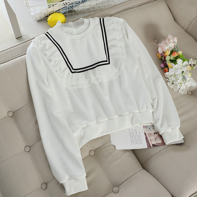 Bluză de damă modernă cu tul în trei culori și decolteu oval