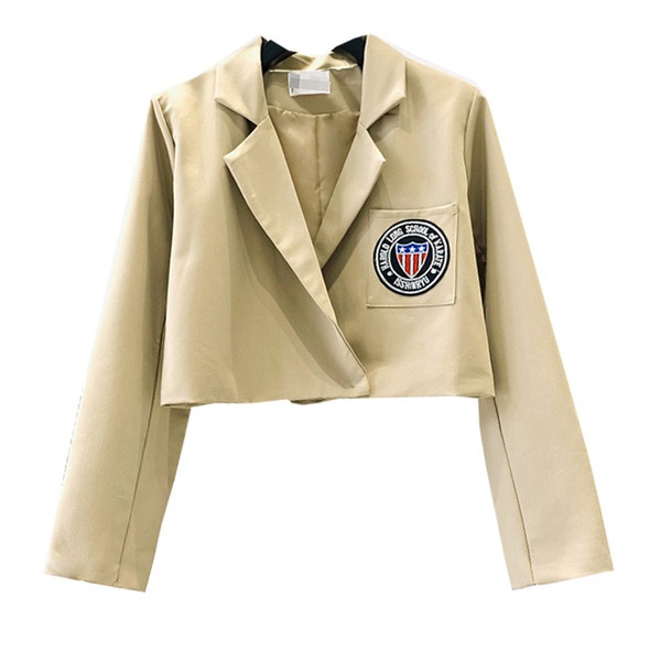 Geaca dama - model scurt cu emblema in trei culori