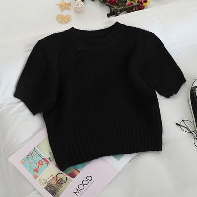 Kötött női póló rövid ujjal több színben