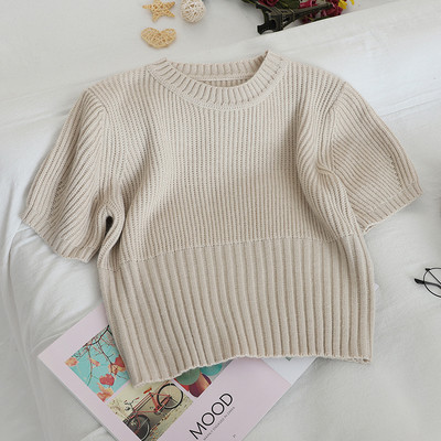 Kötött női póló rövid ujjal több színben