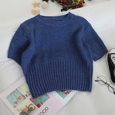 Kötött női póló rövid ujjal több színben