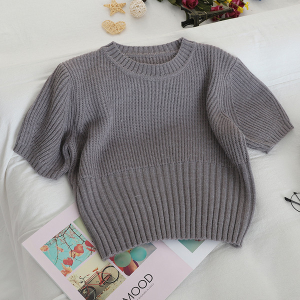 Kötött női póló rövid ujjal több színben