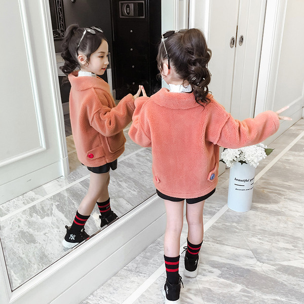 Geaca pentru copii model nou cu buzunare si nasturi colorati in mai multe culori