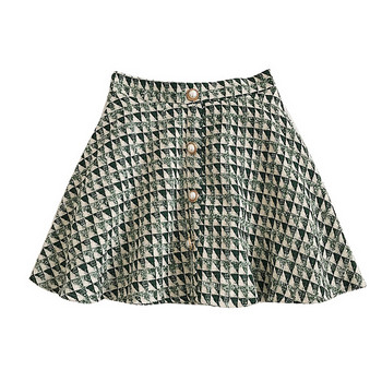 Aktuális női szoknya két színben, gombos kivágású modell