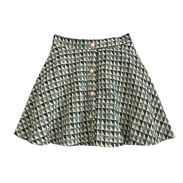 Aktuális női szoknya két színben, gombos kivágású modell