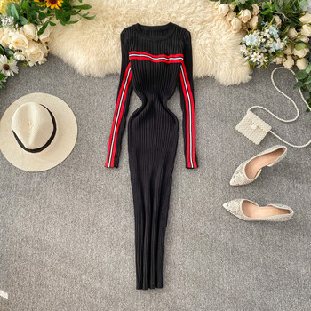 Női kordbársony ruha kerek nyakkivágással, több színben