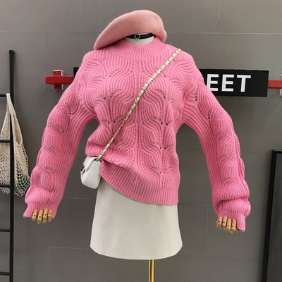 Alkalmi női pulóver ovális nyakkivágással, különböző színekben