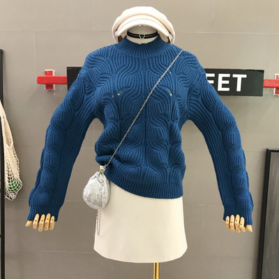 Alkalmi női pulóver ovális nyakkivágással, különböző színekben