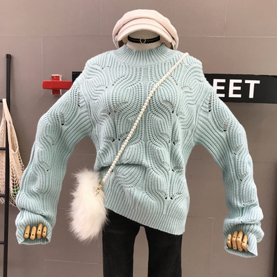 Alkalmi női pulóver ovális nyakkivágással, különböző színekben