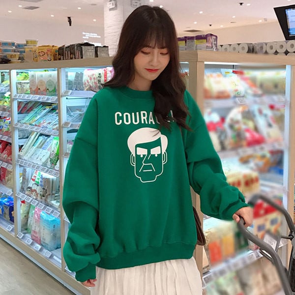 Bluză casual de damă cu aplicație model larg cu decolteu oval