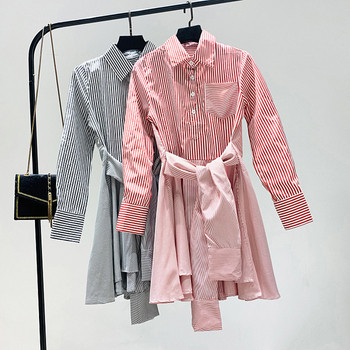 Camasa de dama tip rochie in dungi in trei culori