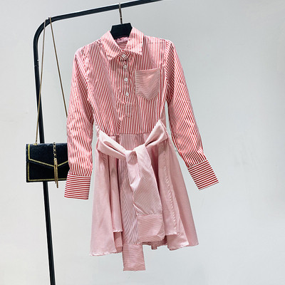 Camasa de dama tip rochie in dungi in trei culori