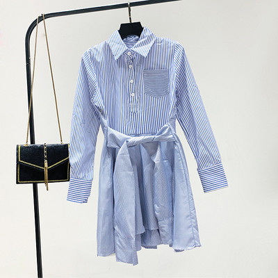 Camasa de dama tip rochie in dungi in trei culori