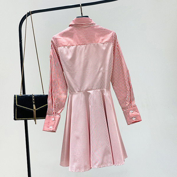 Camasa de dama tip rochie in dungi in trei culori