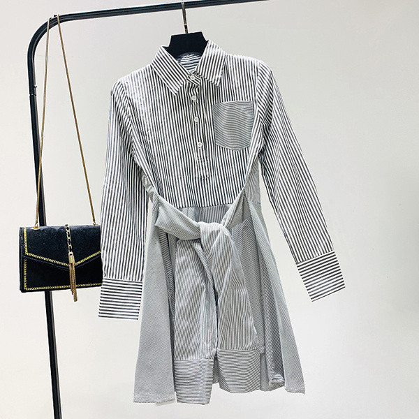 Camasa de dama tip rochie in dungi in trei culori