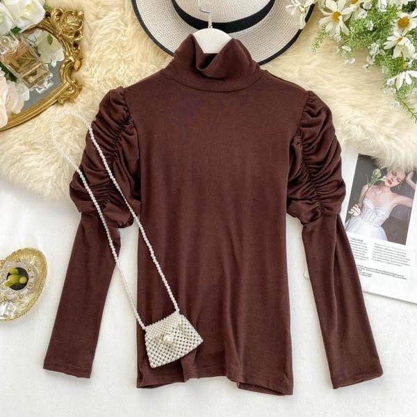 Női modern póló feltűrt ujjakkal, többféle színben