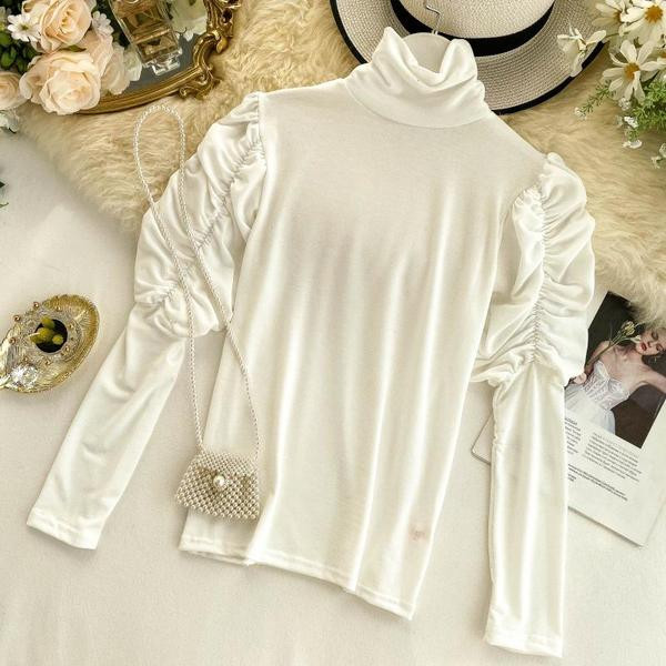 Női modern póló feltűrt ujjakkal, többféle színben