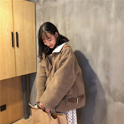 Γυναικείο μαλακό παλτό σε δύο χρώματα με φερμουάρ