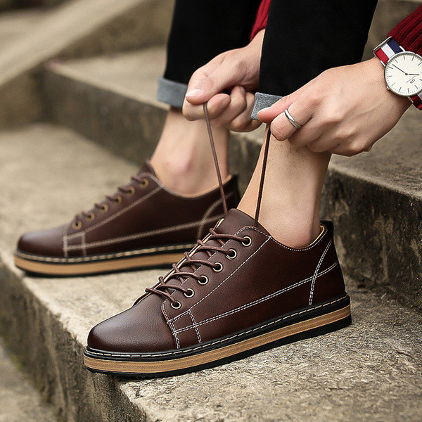 Férfi fűzős bőrcipő két színben