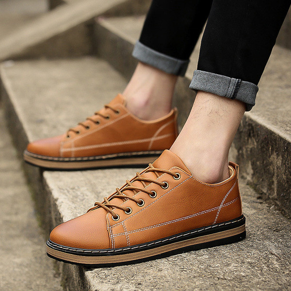 Férfi fűzős bőrcipő két színben