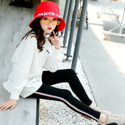 Új modell gyerek leggings szürke és fekete szegéllyel lányoknak