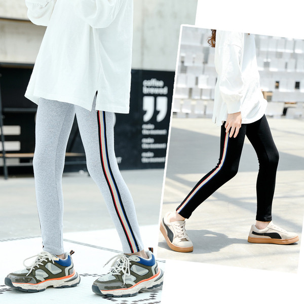 Új modell gyerek leggings szürke és fekete szegéllyel lányoknak