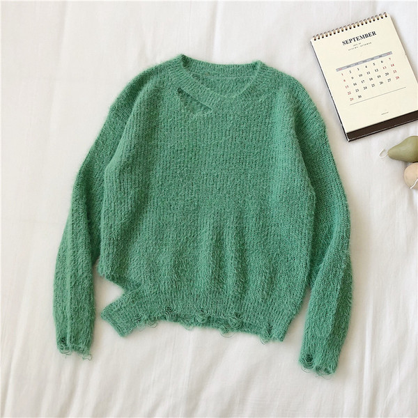 Női pulóver új modellje három színben O-nyakkal