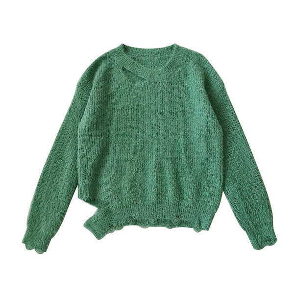 Női pulóver új modellje három színben O-nyakkal