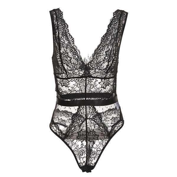 Elegáns női test csipkével és mély nyakkivágással több színben