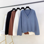 Pulover de damă cu decolteu spitz în patru culori