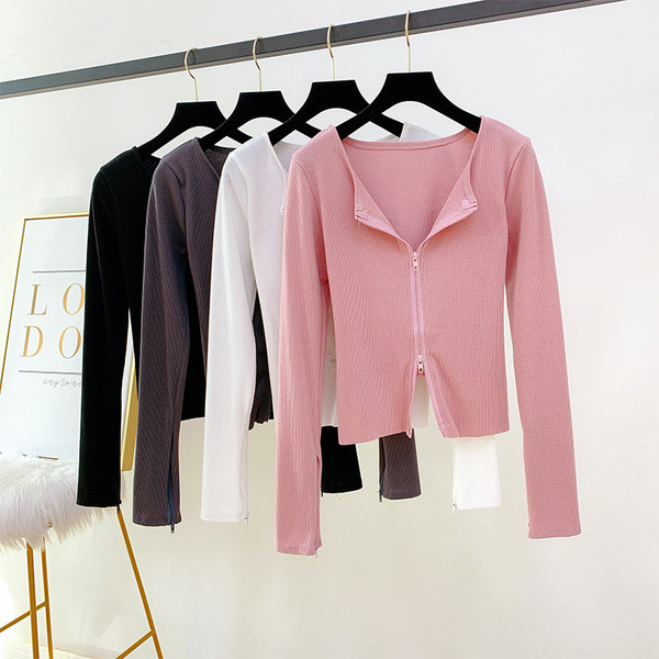 Vesta de dama cu fermoar in patru culori