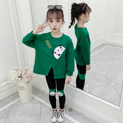 Új modell gyerekszett lányoknak kétrészes blúz és leggings rátéttel több színben