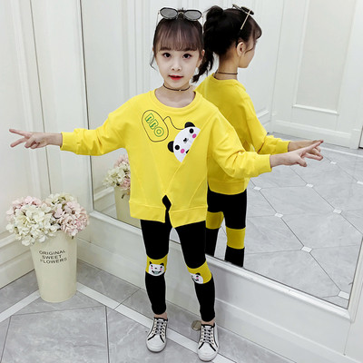 Új modell gyerekszett lányoknak kétrészes blúz és leggings rátéttel több színben