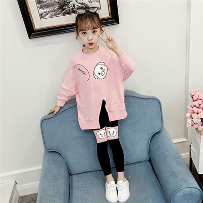 Új modell gyerekszett lányoknak kétrészes blúz és leggings rátéttel több színben