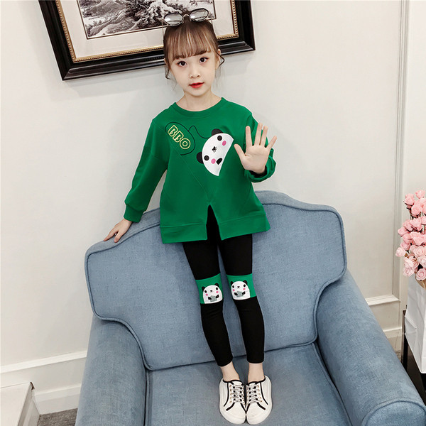 Új modell gyerekszett lányoknak kétrészes blúz és leggings rátéttel több színben