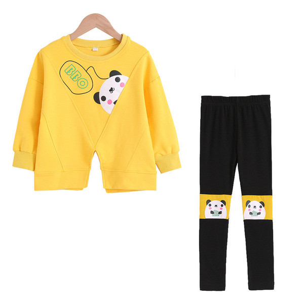 Új modell gyerekszett lányoknak kétrészes blúz és leggings rátéttel több színben