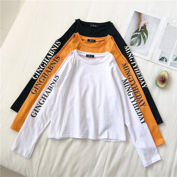 Alkalmi női blúz feliratokkal, hosszú ujjal