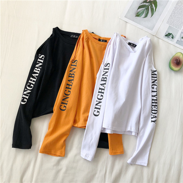 Alkalmi női blúz feliratokkal, hosszú ujjal