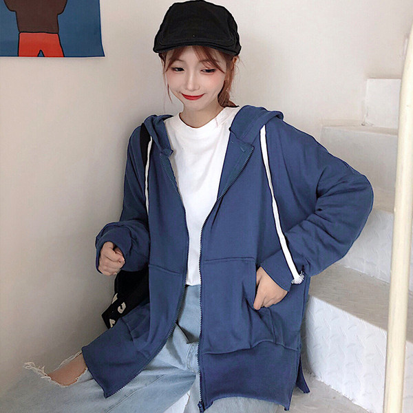 Hanorac de zi cu zi pentru femei în două culori cu buzunare