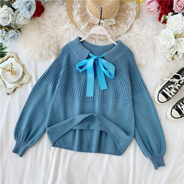 Γυναικείο πουλόβερ με δεσμούς σε τέσσερα χρώματα