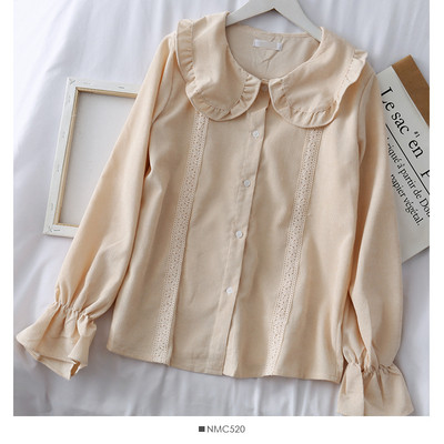 Modern női ing gombokkal és O-nyakú négy színben