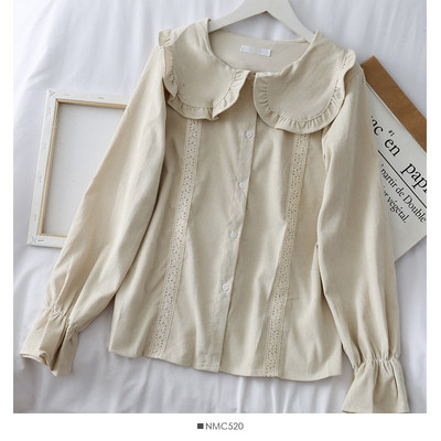 Modern női ing gombokkal és O-nyakú négy színben